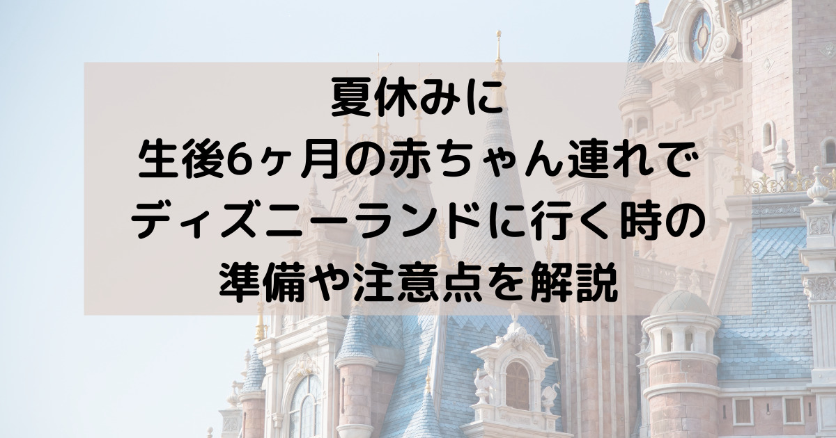 夏休みに生後6ヶ月の赤ちゃん連れでディズニーランドに行く時の準備や注意点を解説 A型夫のつぶやき