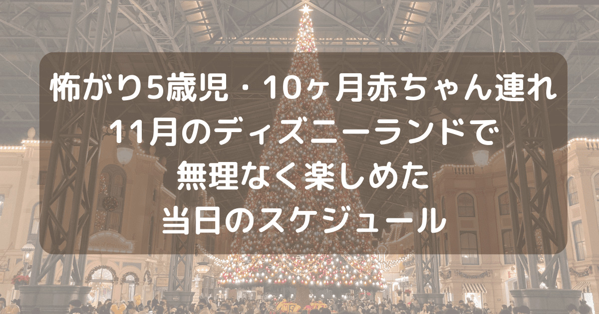 怖がり5歳児 10ヶ月赤ちゃん連れで行く 11月のディズニーランドで無理なく楽しめた当日のスケジュールを解説 A型夫のつぶやき